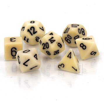 Chessex Chessex: 7-Die Set Opaque: Ivory/Black