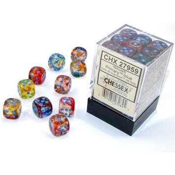 Chessex Chessex: d6 12mm Nebula Primary/Blue (36)