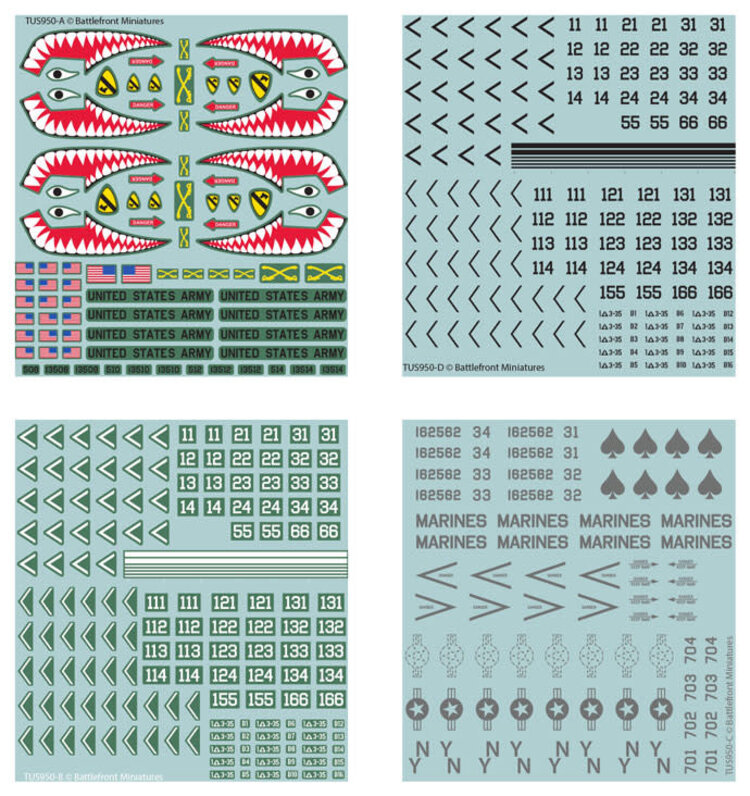 Battlefront Minatures Team Yankee: American Decal Set