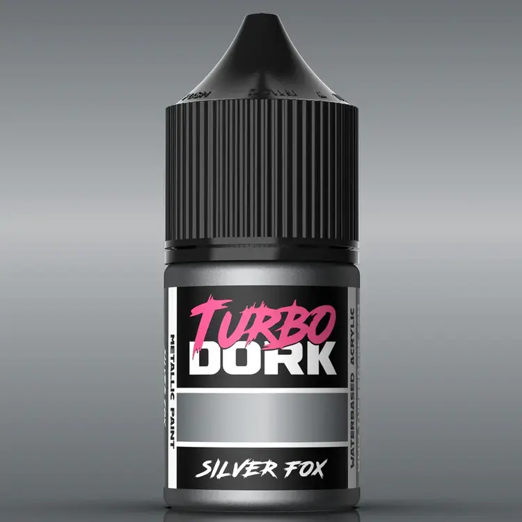Turbo Dork Silver Fox Metallic Acrylic Paint 22ml Bottle