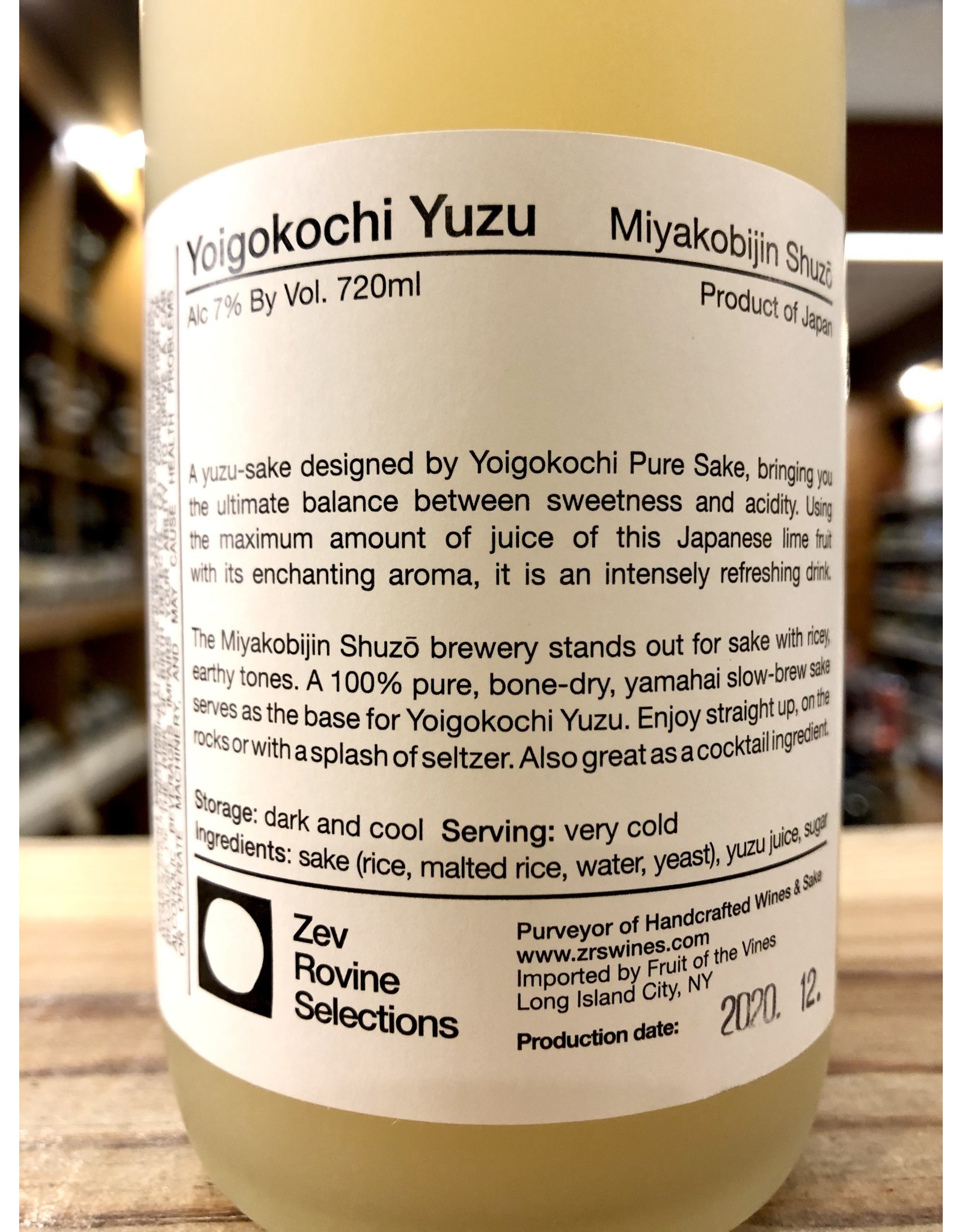 Miyakobijin Shuzo Yoigokochi Yuzu Sake - 720 ML