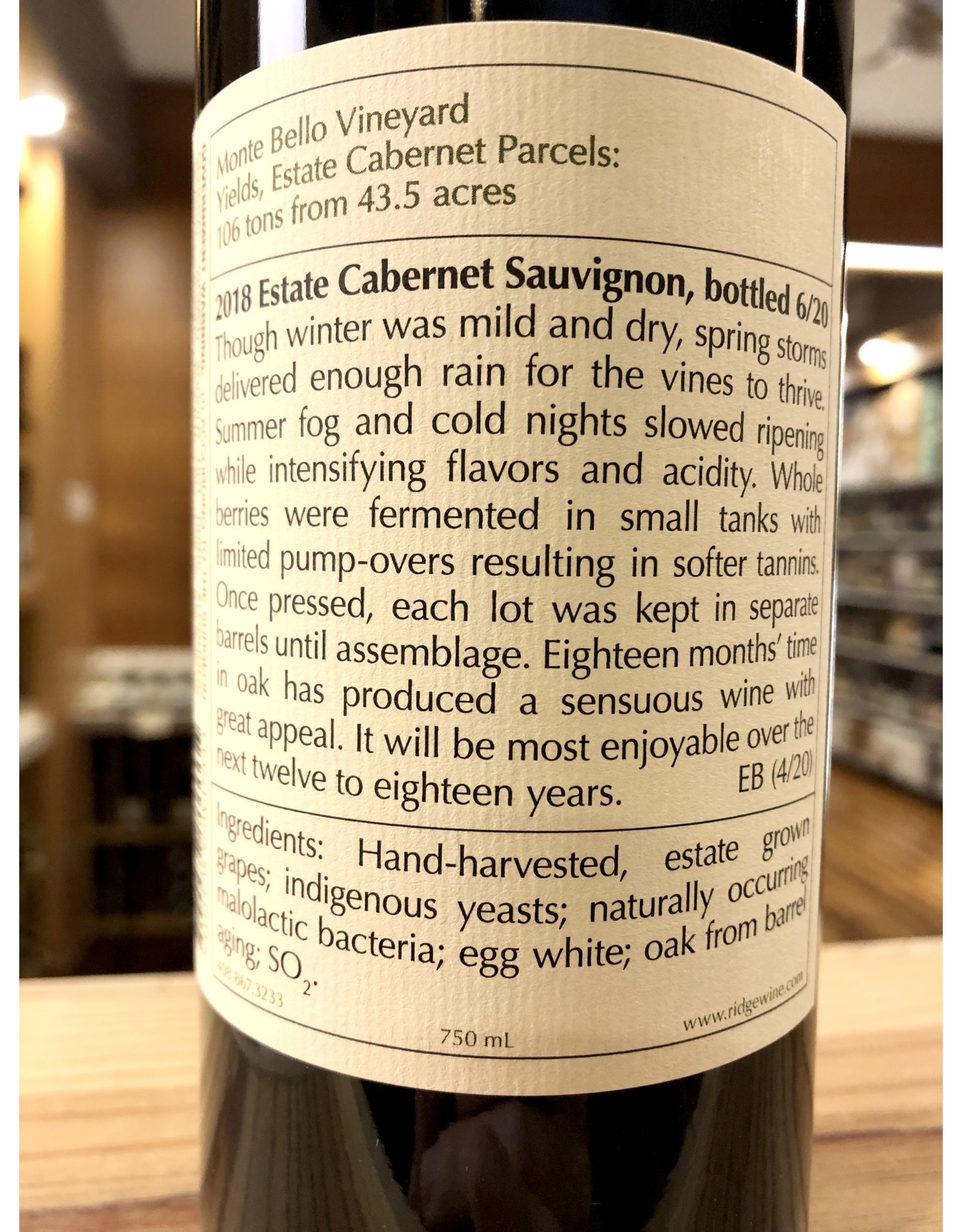 Ridge Estate Cabernet Sauvignon 2023 - 750 ML
