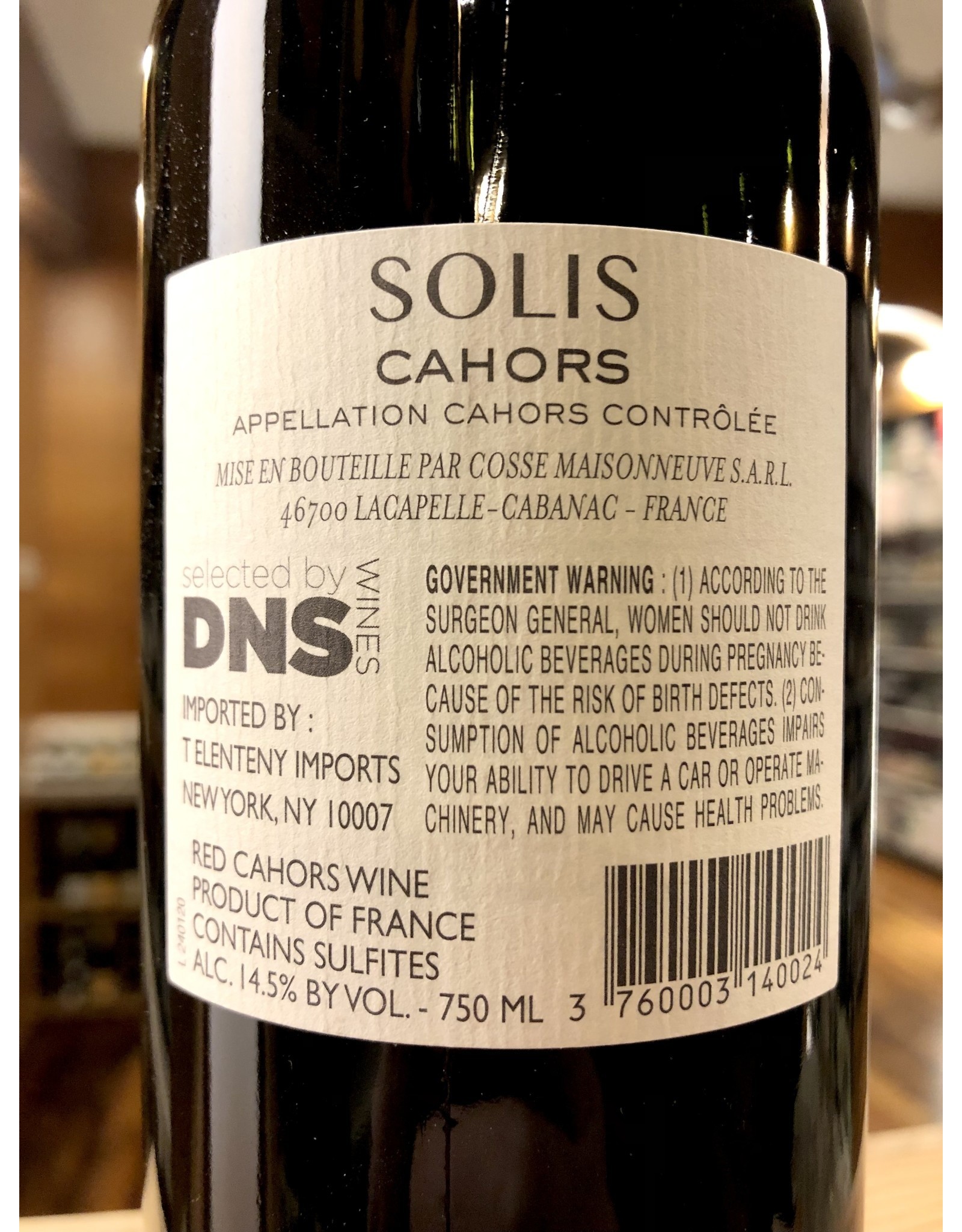 Cosse et Maisonneuve Solis Cahors Malbec - 750 ML
