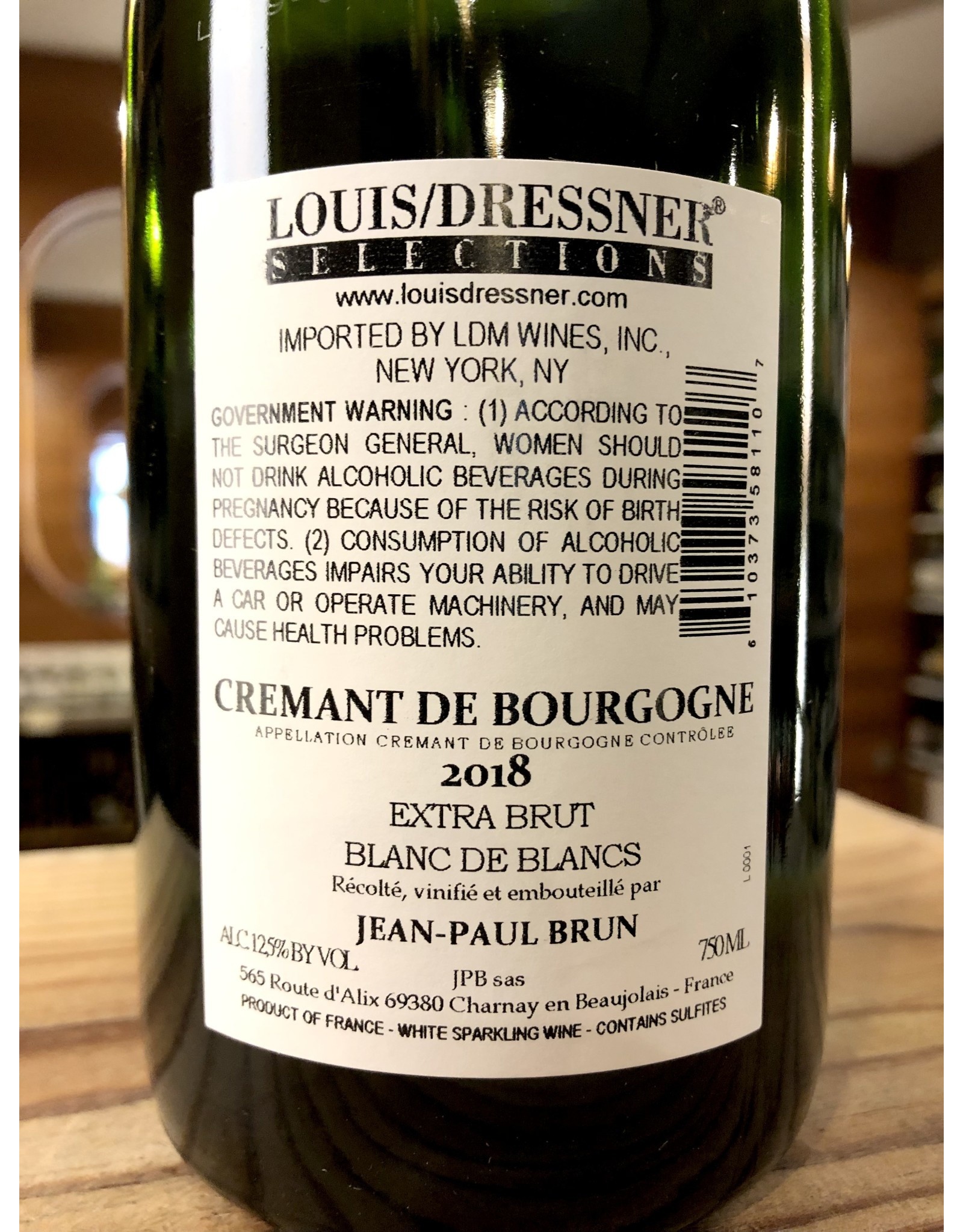 Charme de Jean-Paul Brun Cremant de Bourgogne Extra Brut Blanc de Blancs - 750 ML