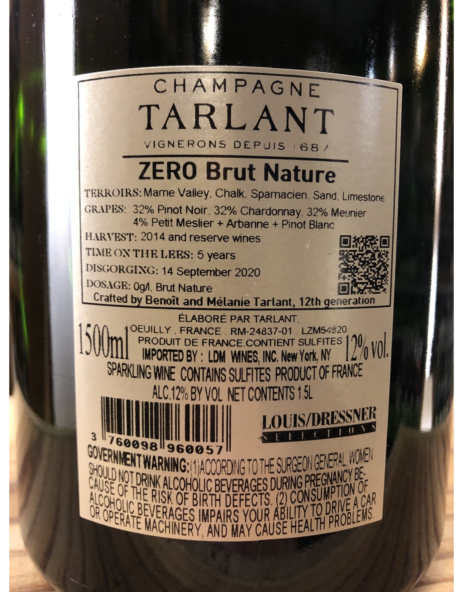 Tarlant Zero Brut Nature Champagne MAGNUM - 1.5 Liter - Downtown Wine +  Spirits