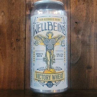 Wellbeing Victory Wheat, less than 0.5% ABV, 16oz Can