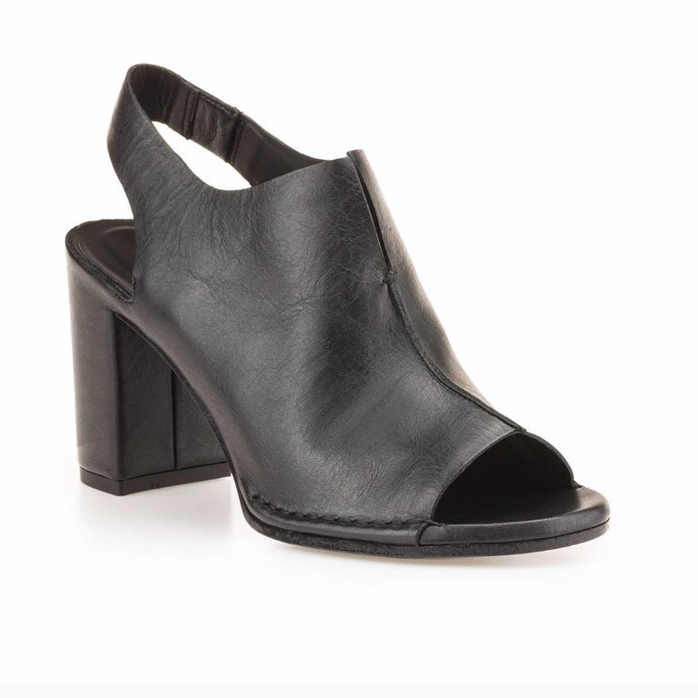 Del Carlo Sumi Open Toe Sandal Black Leather