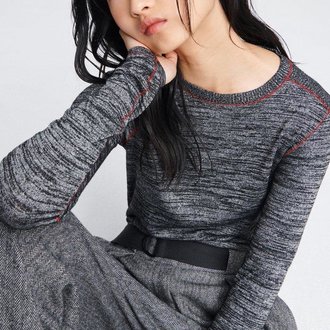 Rag & Bone Avryl Slim Long Sleeve Black and Heather