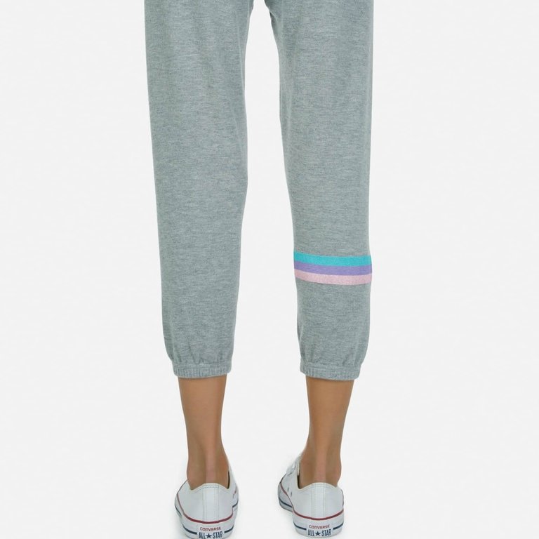 Lauren Moshi Alana Crop Tie Dye Mouth Sweatpant Grey