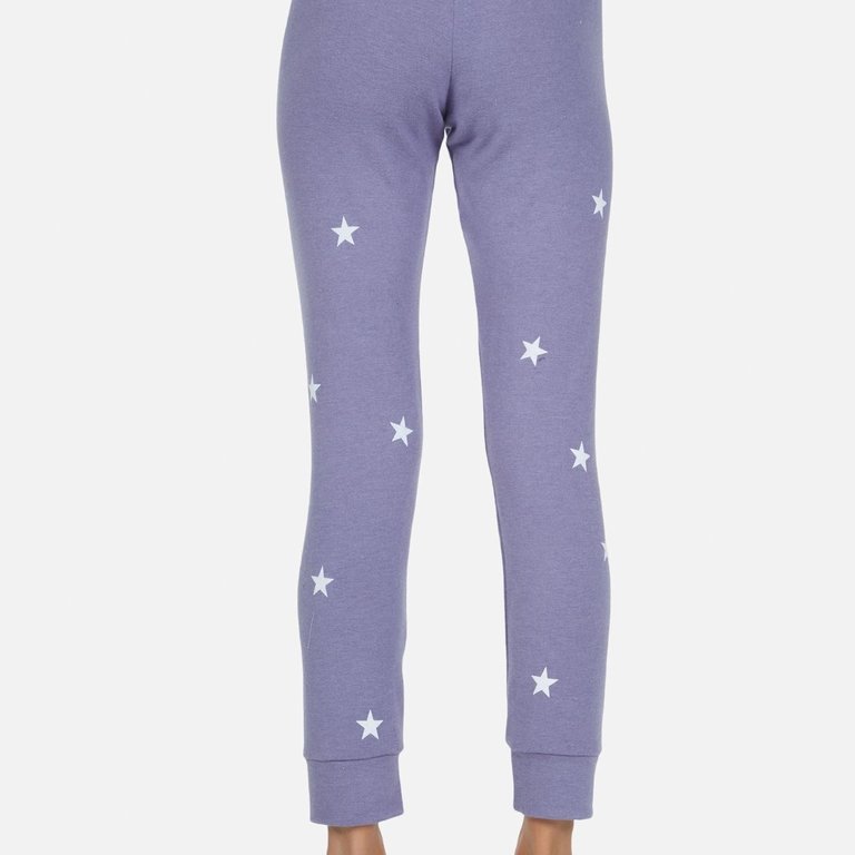 Lauren Moshi Kizzy Cosmic Rainbow Eye Sweatpant Lilac