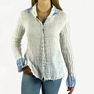 Gauze Collared Shirt White