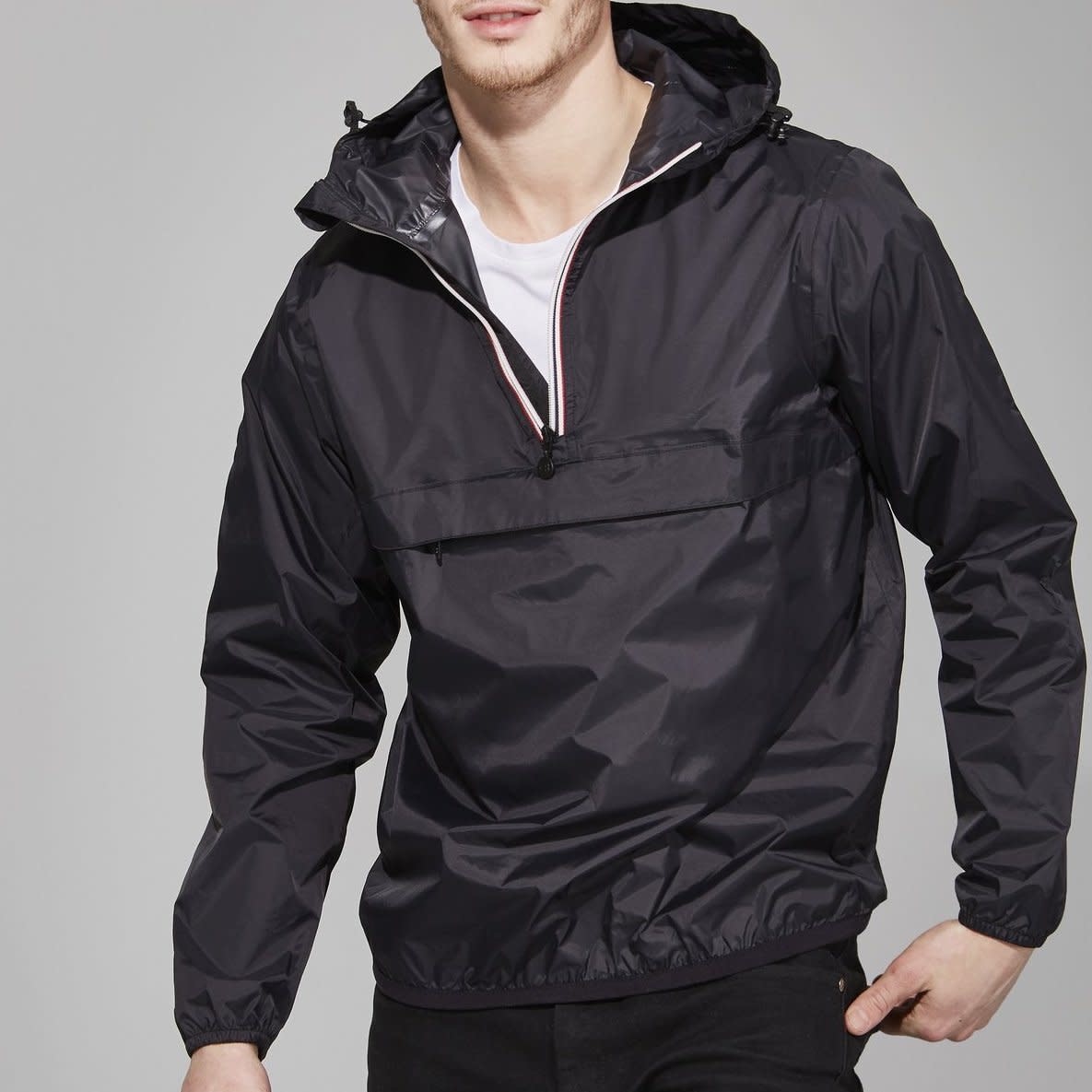 mens black rain jacket