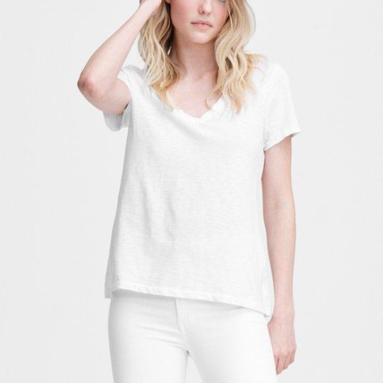 Rag & Bone The Slub (V-Neck) Vee Tee White