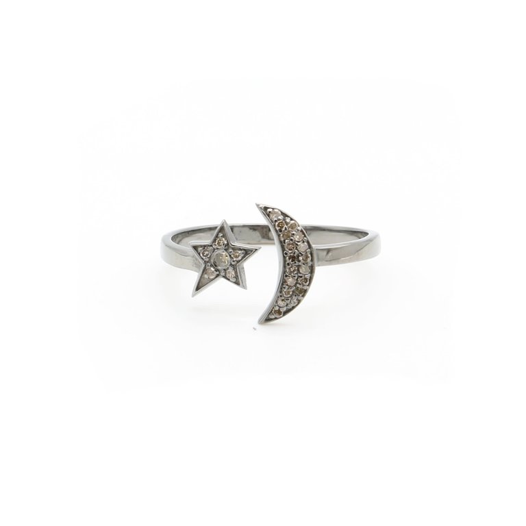 Songlines Artemis Moon and Star Adjustable Ring
