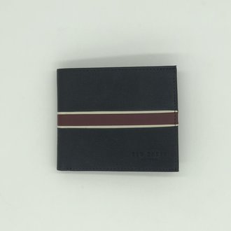 Trave striped leather bifold wallet