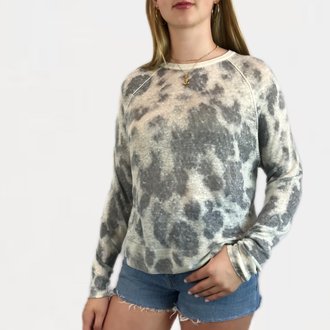 Crew Neck Water Spot Grey Cream