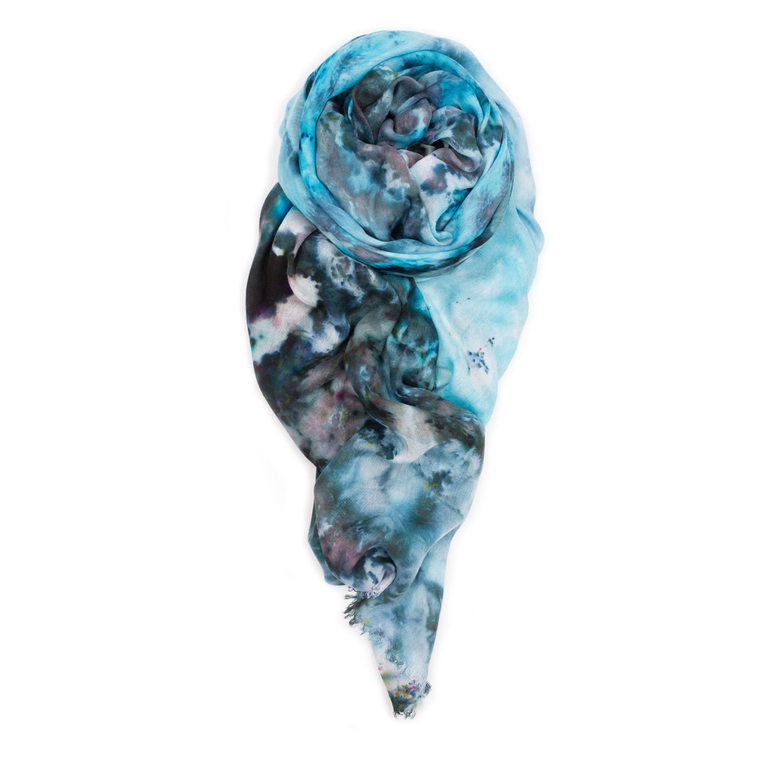 Fig & Bella Super Soft Gouache Scarf in Turquoise