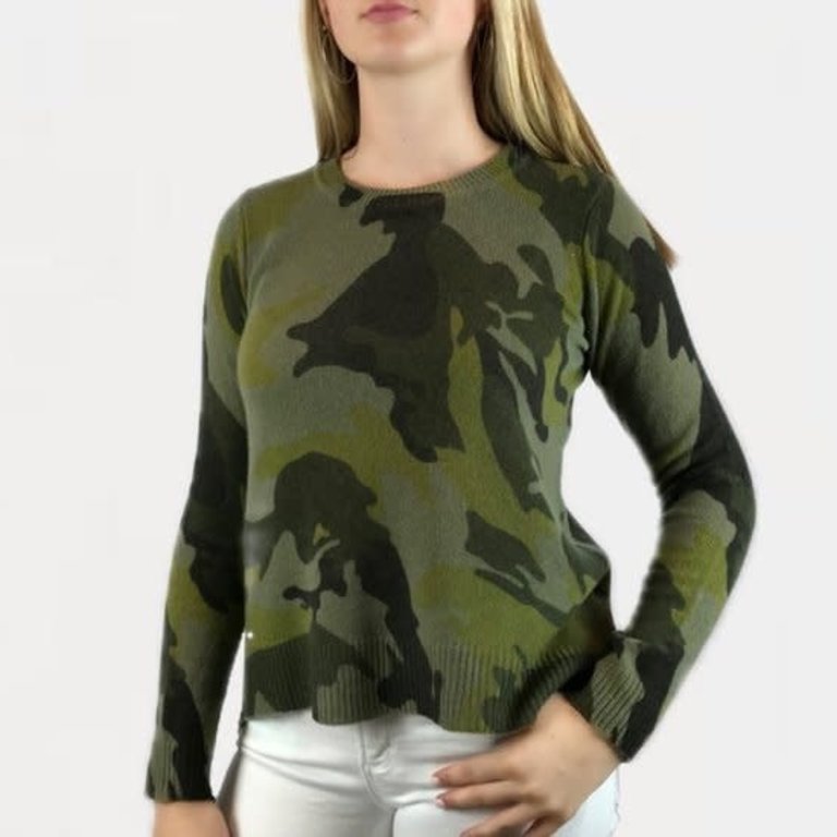 Oats Cashmere Kendra Camo Sweater Green