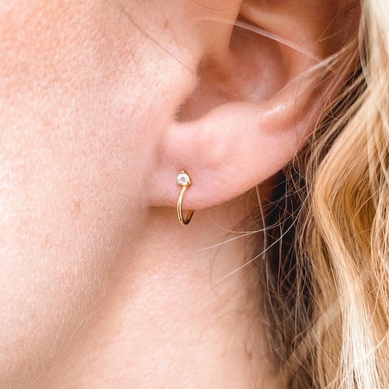 Mod + Jo Kristen Hoop Stud Earrings Gold