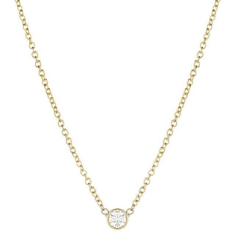Kikichic Solitaire Single CZ Diamond Necklace Gold