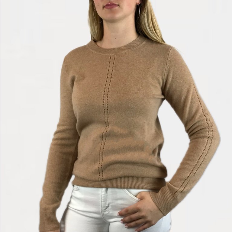 Oats Cashmere Hestra Crew Neck Cashmere Sweater Camel