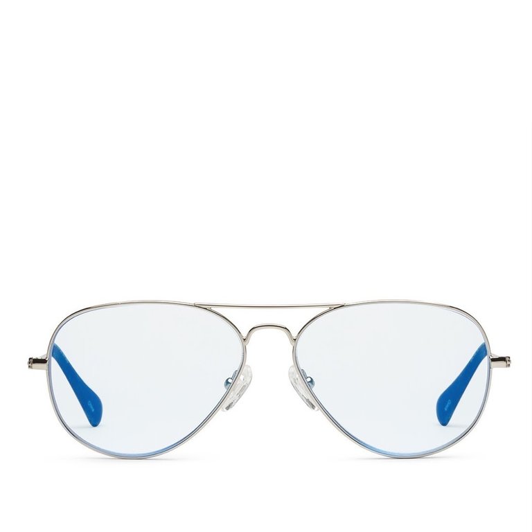 Caddis Eyewear Blue Light Blocking Readers Mabuhay Silver Light Blue