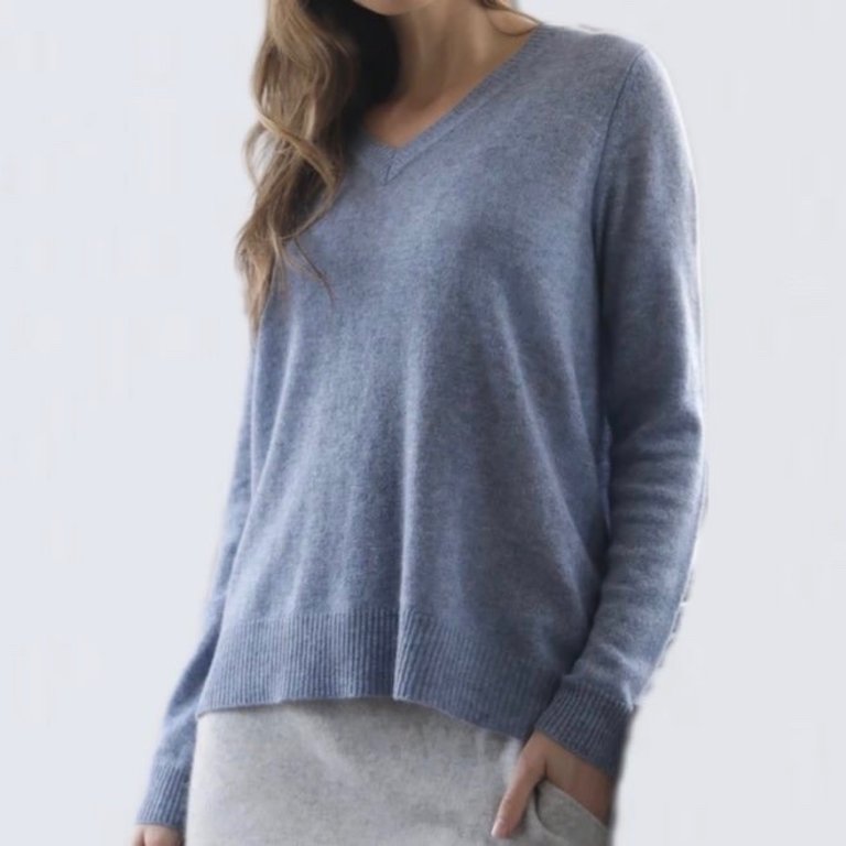 Oats Cashmere Kendra Too Cashmere Sweater Chambray