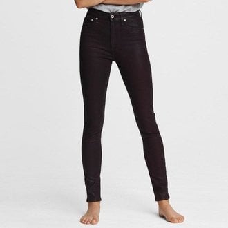 Rag & Bone Nina High-Rise Ankle Skinny Coated Plum