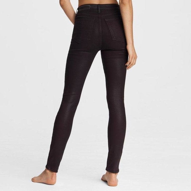 Rag & Bone Nina High-Rise Ankle Skinny Coated Plum