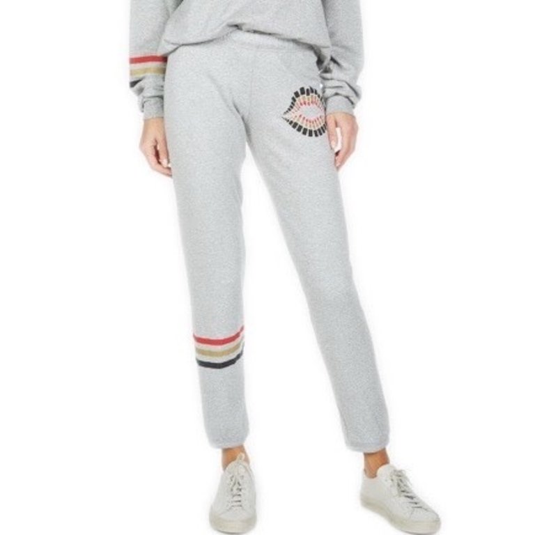 Lauren Moshi Long Lipstick Sweatpant Heather Grey