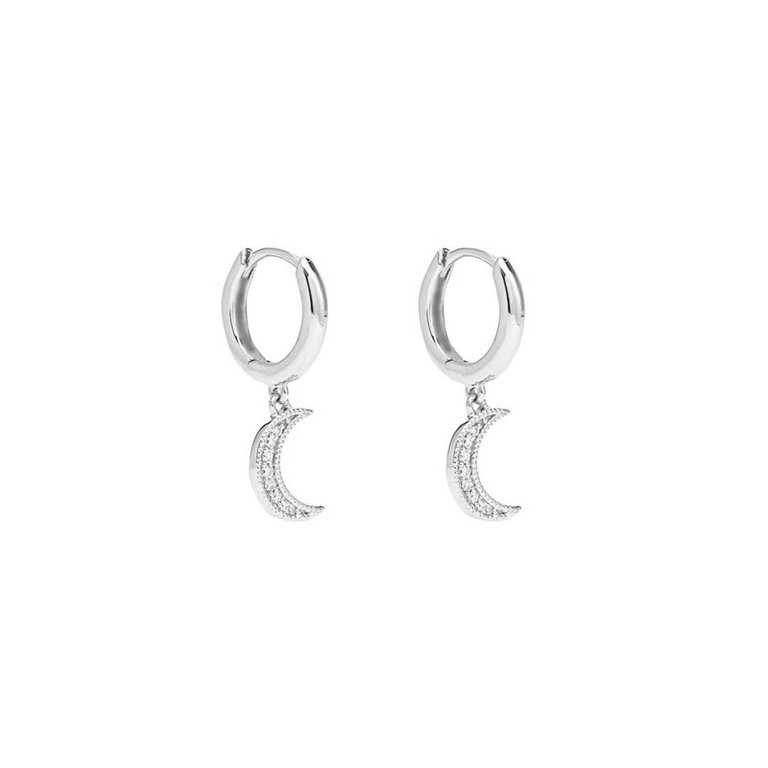 Kikichic Moon Dangle Huggies Silver