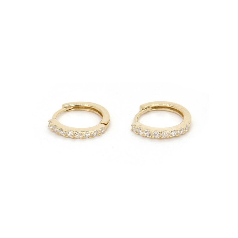 CZ Diamond Huggie Gold