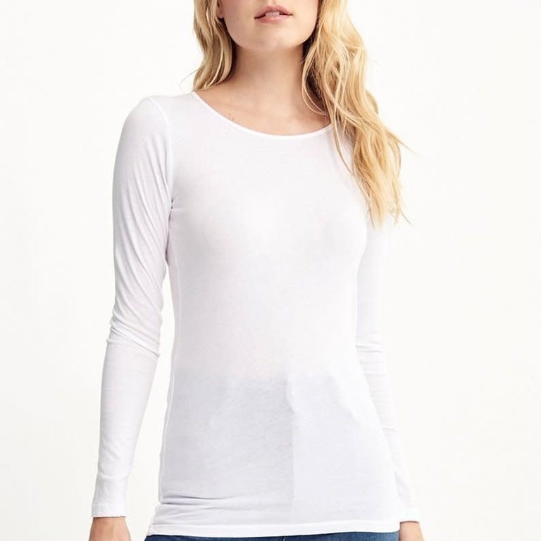 LA Made Crew Neck Long Sleeve Tunic White