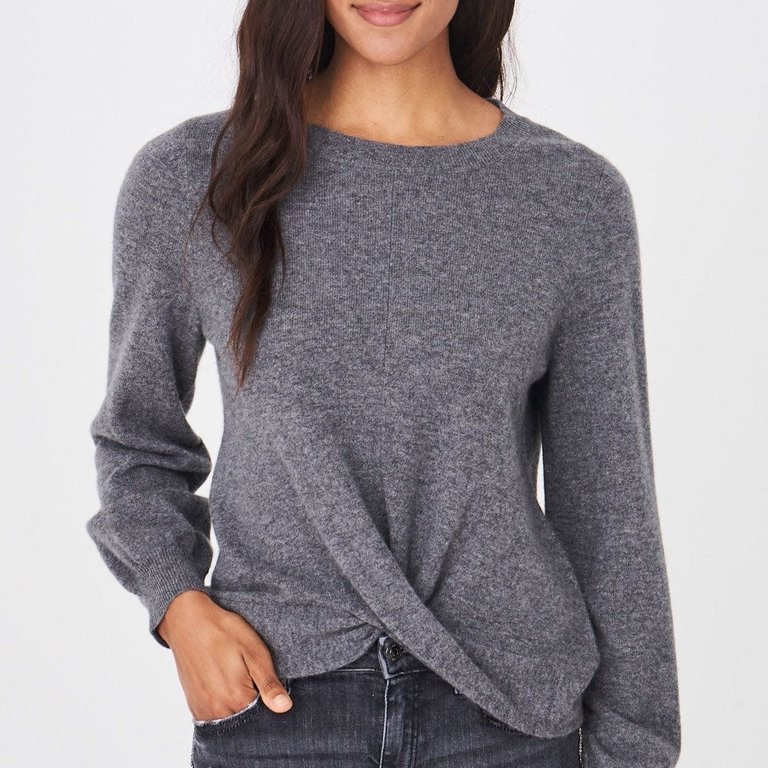 Repeat Medium Grey Knot Front Sweater