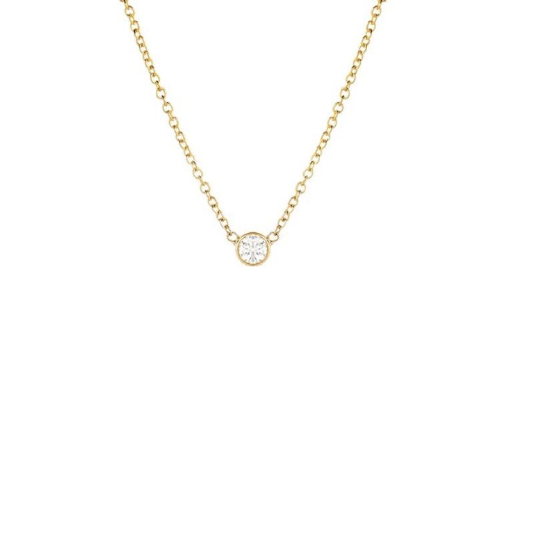 Kikichic Solitaire Single CZ Diamond Necklace Gold
