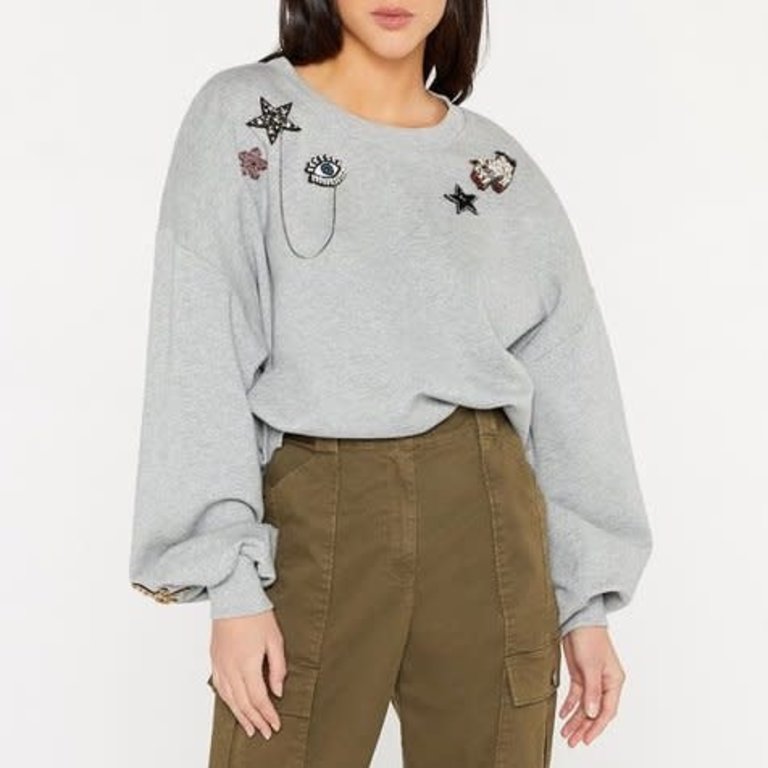 Cinq a Sept Blaire Patch Pullover Grey
