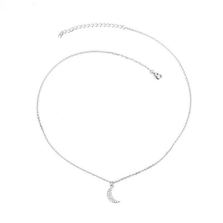 Kikichic Moon CZ Charm Necklace Silver