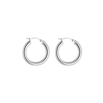Kikichic Medium Thick Hoop Earrings Silver