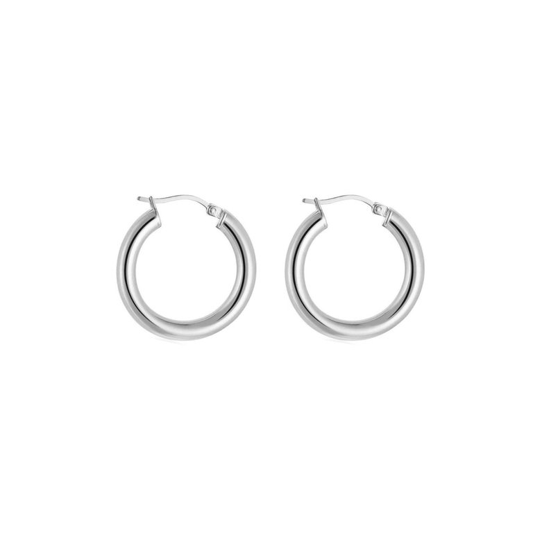 Kikichic Medium Thick Hoop Earrings Silver