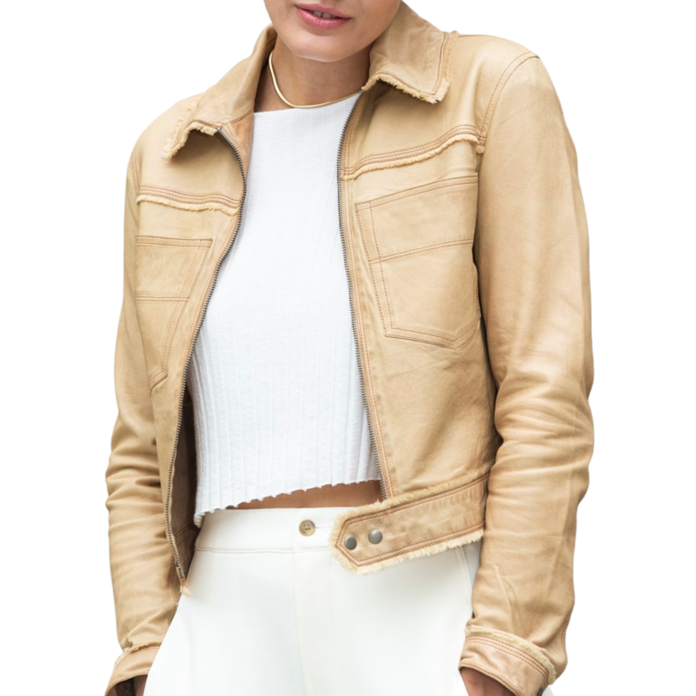 Jakett Hayden Solid Vintage Leather Jacket Sand