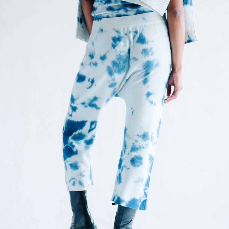 Zenzee Cashmere Tie Dye Jogger Indigo