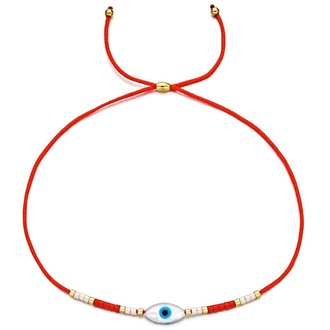 Kikichic Evil Eye Good Luck String Bracelet Red