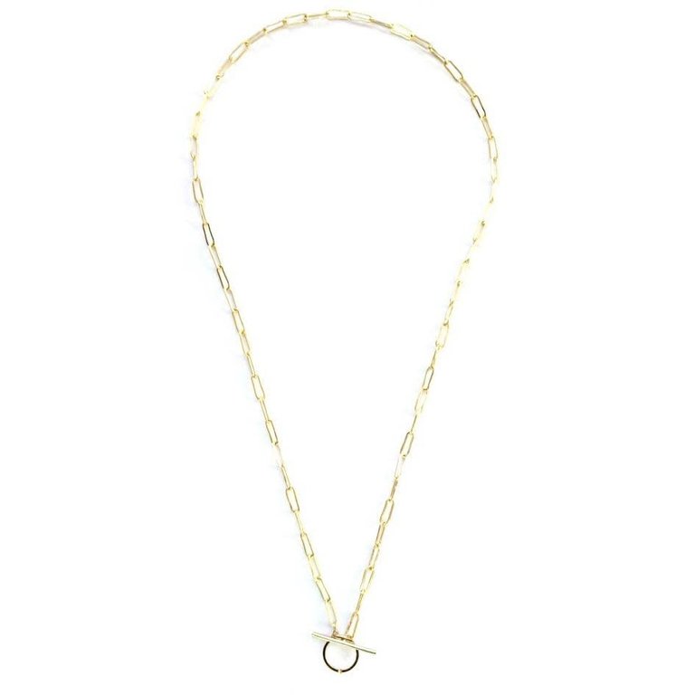 Kikichic Paper Clip Toggle Clasp Necklace Gold