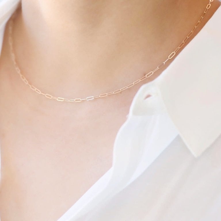 Kikichic Mini Paper Clip Link Chain Choker Gold (Not Adjustable)