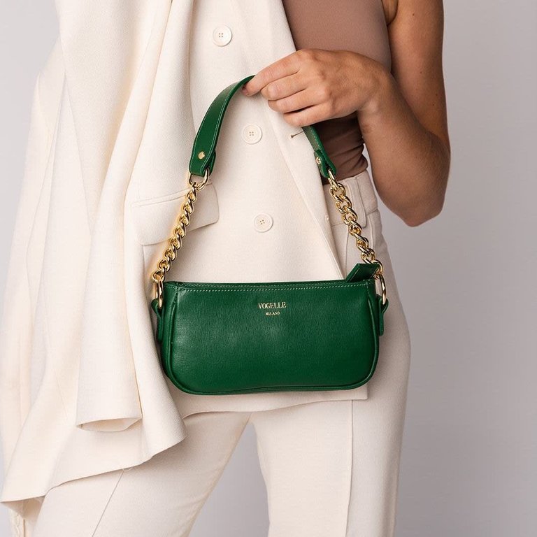 Vogelle Green Chain Shoulder Bag