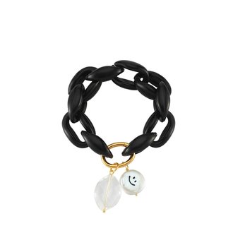 Maison Irem Black Smiley Bracelet