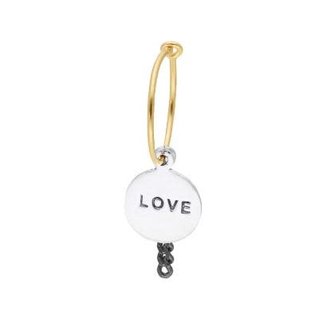 Maison Irem Single Hoop Earring With Love & Chain