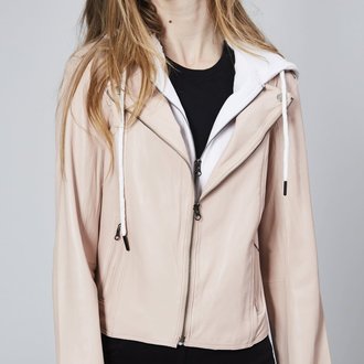 Jakett Molly Burnished Leather Jacket Petal