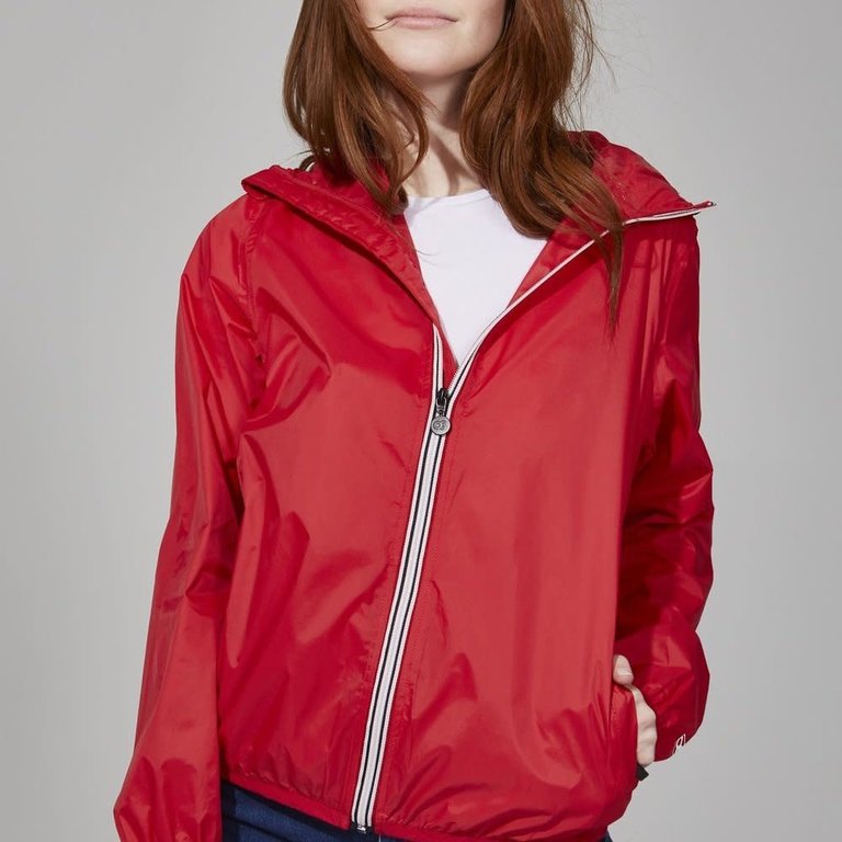 08 LIfestyle Packable Rain Jacket Red