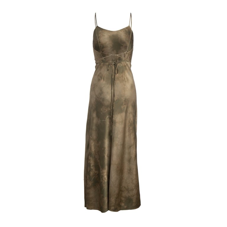 Dannijo Silk Tie Waisted Dress Moss Tie Dye